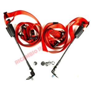 Kit de cinturón de seguridad delantero estático (ROJO) - Classic Fiat 500, 126, 600, 850, 900
