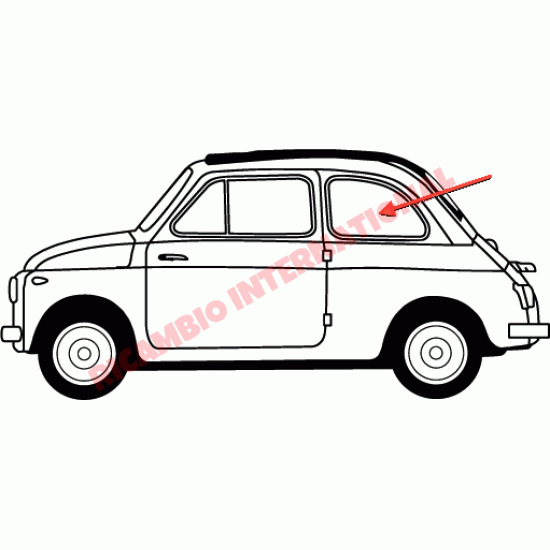 N/S Left Rear Quarter Window Glass - Classic Fiat 500
