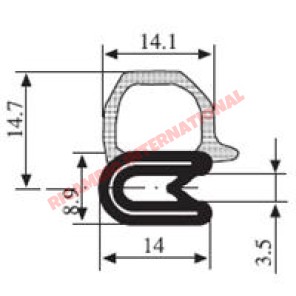 Junta de goma para puertas (1 metro) - Classic Fiat 500, 600, 124, 126, 127 y otros