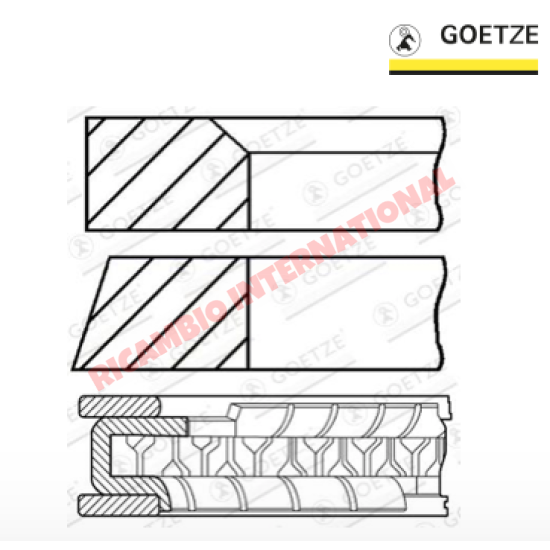Set of Piston Rings (77mm - BEST QUALITY) - Classic Fiat 500, 126