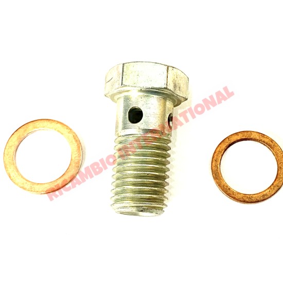 Banjo Bolt (M10x1.25 Course Thread) & Copper Washers- Classic Fiat 500, 600, 126,850