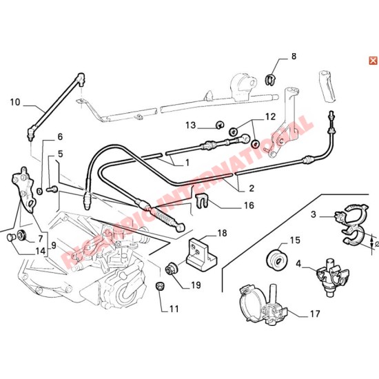 Gear Selector Linkage Cable - Fiat Punto MK1
