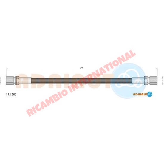 Rear Flexible Brake Hose - Classic Fiat 500, 126
