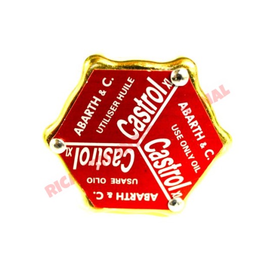 Abarth Oil Filler Cap (Red) - Classic Fiat 500, 126