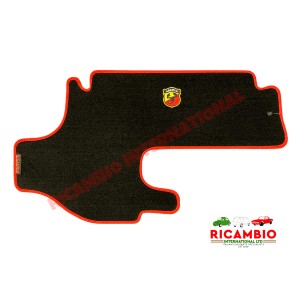 Alfombra Abarth negra y roja para el compartimento del equipaje/alfombra para el pie - Classic Fiat 500