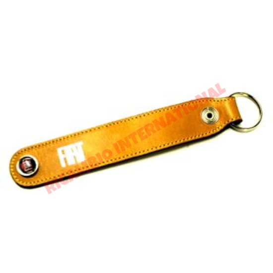 Keyring Fiat Tan Leather