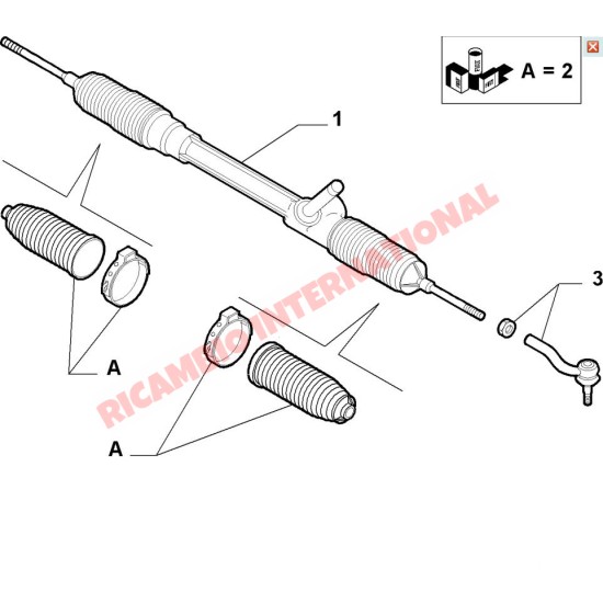 Steering Rack Boot - New Fiat 500, New Panda