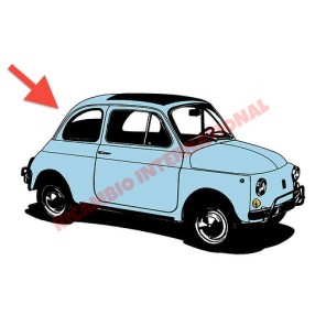 Sello de la pantalla trasera & cromo abalorios-Fiat clásico 500 L