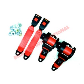 Kit de cinturón de seguridad trasero de inercia automática (ROJO) - Classic Fiat 500, 126, 600, 850, 900
