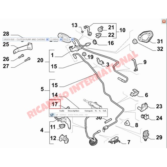 Clutch Master Cylinder - Fiat 500 New Shape, Panda New Shape