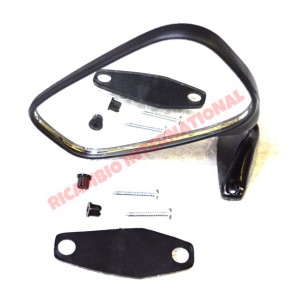 N/S (Izquierda) Espejo Plástico Negro (PARA CLARO) - Classic Fiat 500,126,127,128