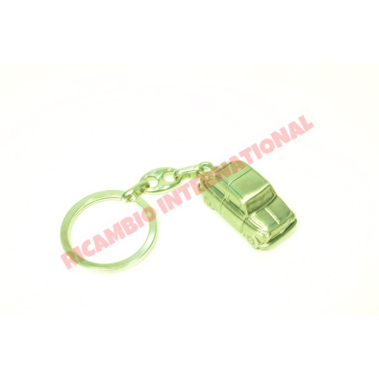 Keyring Classic Fiat 500  - Matt Satin Chrome