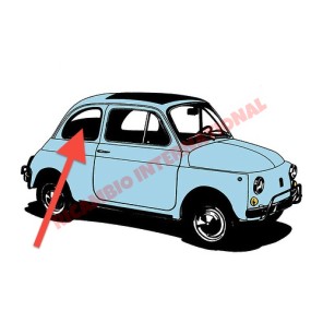 N/S Sello de ventana del cuarto trasero trasero de la mano izquierda - Fiat 500 clásico