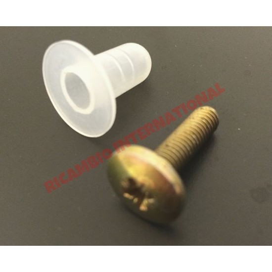 Door Quarter Light Plastic Screw Insert & Screw - Classic Fiat 500