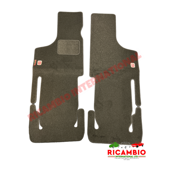 Black  (2 piece) Carpet Mat Set (LHD) - Classic Fiat 500