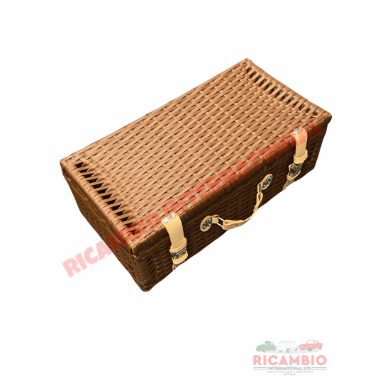Brown Plastic Wicker Picnic Basket - Classic Fiat 500