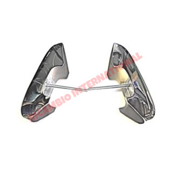 Pair of Chrome Bumper Overiders - Fiat 600