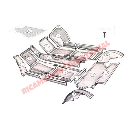 Estante de equipaje trasero rubbe Mat-Fiat 600