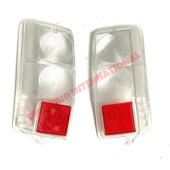 Pair of Clear Rear Lens - Classic Fiat 500