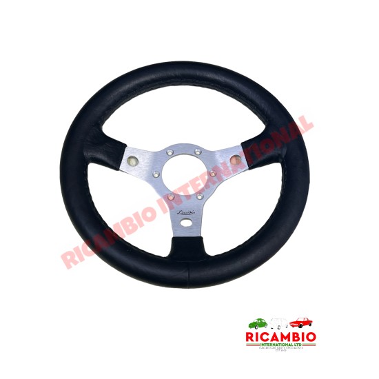 Black Leather 'LUISI' Steering Wheel - Classic Fiat 500, 126