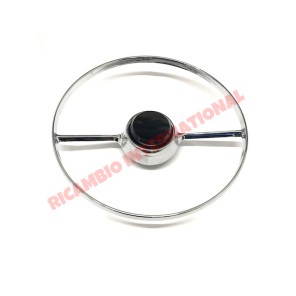 Volante cromado anillo de cuerno y botón - Classic Fiat 500