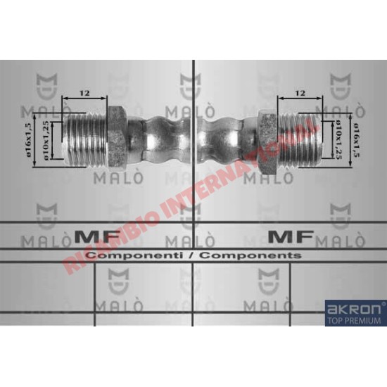 Front Flexible Brake Hose (455mm) - Lancia Fulvia S1