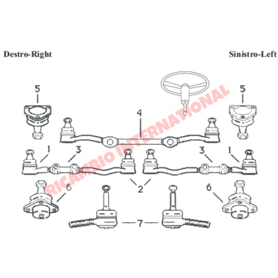 Centre Steering Linkage & Joints - Fiat 1800,2300