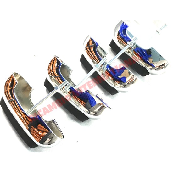 Set of Chrome Bumper Overiders - Classic Fiat 500