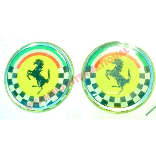 Twin Round Ferrari Sticker