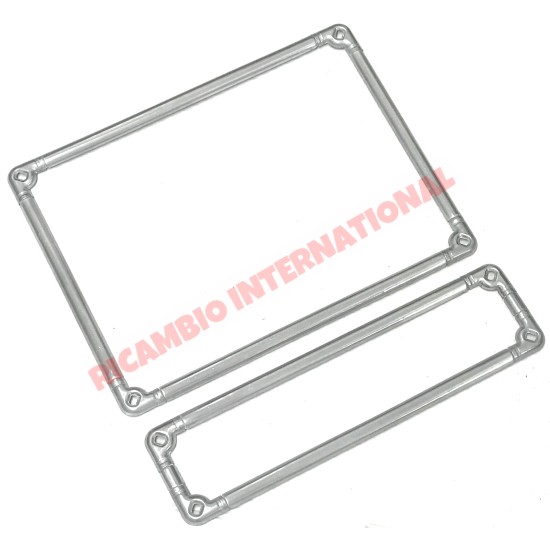 Aluminium Number Plate Frame & Fittings  Kit - Classic Fiat 500, 600, 850