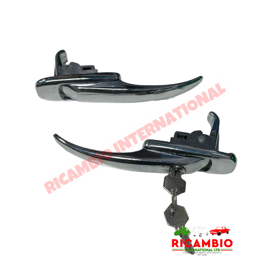 N/S Left Hand Chrome Door Handle & Keys - Fiat 600, Multipla