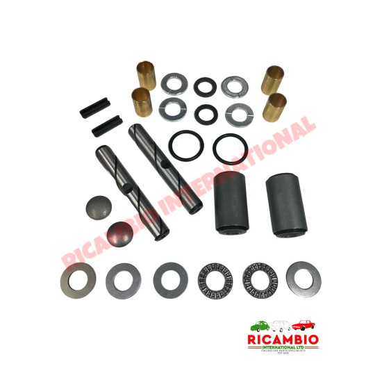 Kit de reparación del pivote de dirección modificado (incluye casquillos y cojinetes superiores) - Fiat 500, 126 Classic