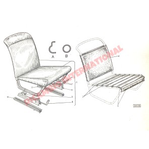 Soporte de vinilo para el respaldo del asiento delantero - Classic Fiat 500