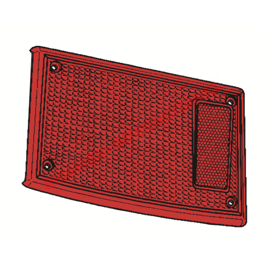 O/S Right Hand Rear Lamp Lens Red - Fiat X19
