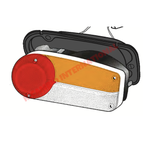 Conjunto completo de lámparas traseras de la mano izquierda N/S - Lancia Fulvia