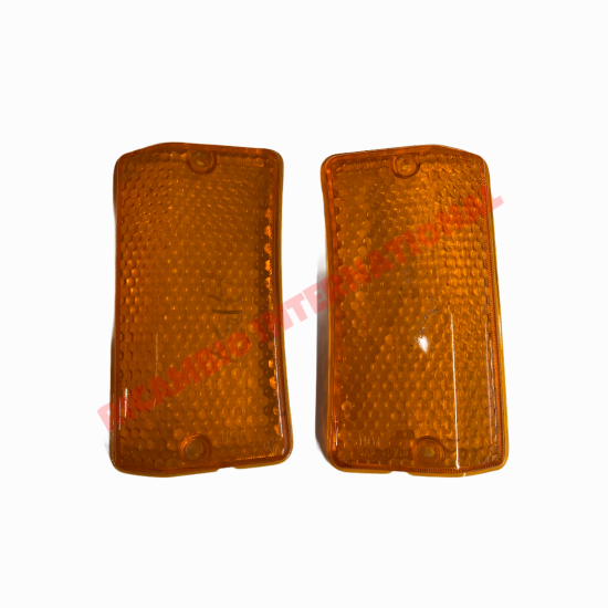 Pair of Front Indicator Lamp Lens Cover - Fiat 124