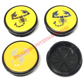 Juego amarillo de tapa central de la rueda de la barra de abarth (4) - Fiat