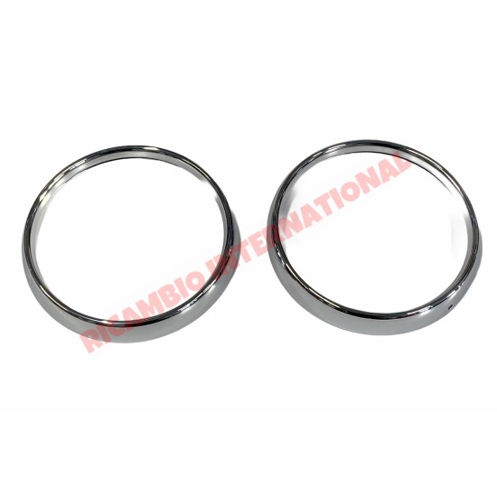 Pair of Chrome Headlamp Bezel - Autobianchi Bianchina