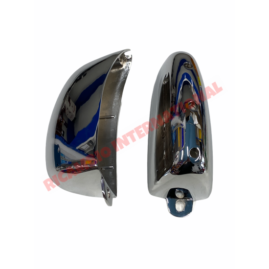 Pair of Chrome Rear Bumper Overiders - Autobianchi Bianchina Series 3 all models including Berlina & Panoramica