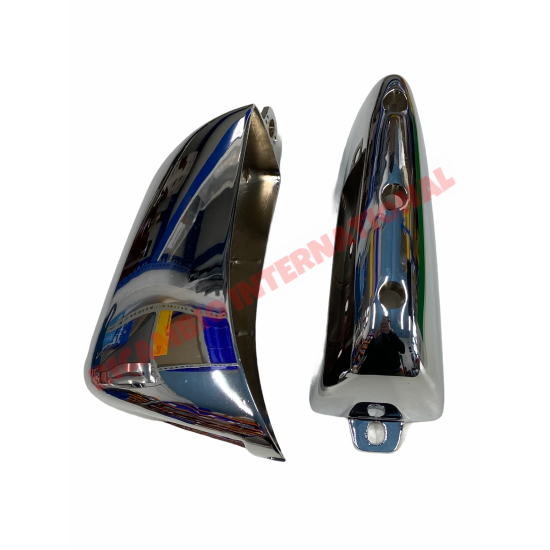 Pair of Chrome Rear Bumper Overiders - Autobianchi Bianchina Panoramica all models
