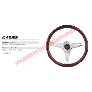 Luisi 'Montecarlo' Volante de madera de caoba - Fiat, Lancia, Alfa Romeo
