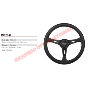Luisi 'Mistral' Volante de Cuero Negro - Fiat, Lancia, Alfa Romeo