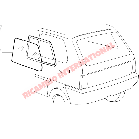 Rear Side Glass (FIXED) - Classic Fiat Panda