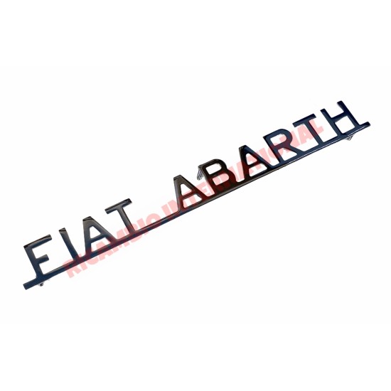 Chrome Metal Rear 'Fiat Abarth' Badge  & Clips - Classic Fiat 500,600,850,124,125,127,128
