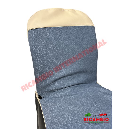 Blue Cloth & Vinyl Seat Covers Set - Classic Fiat 500