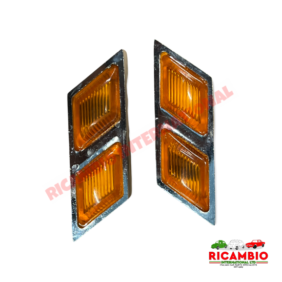 Par de lámparas repetidoras ámbar laterales delanteras - Autobianchi Bianchina