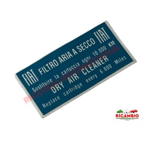Pegatina Filtro de Aire Original - Classic Fiat 500,126,600,850