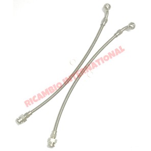 Mangueras de freno delanteras de acero inoxidable y arandelas - Classic Fiat 500 N/D/F primeros modelos (hasta 1967)
