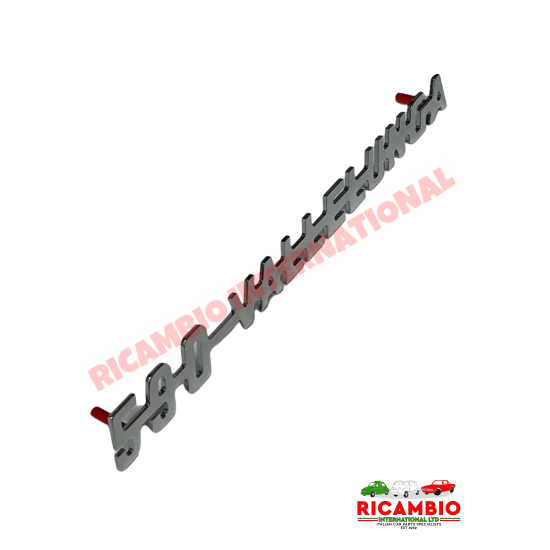 Rear Chrome '590 Vallelunga' Badge & Clips - Classic Fiat 500
