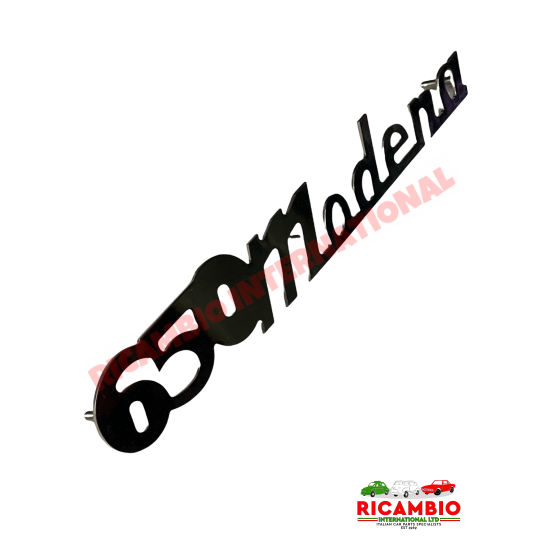 Rear Chrome '650 Modena' Badge & Clips - Classic Fiat 500